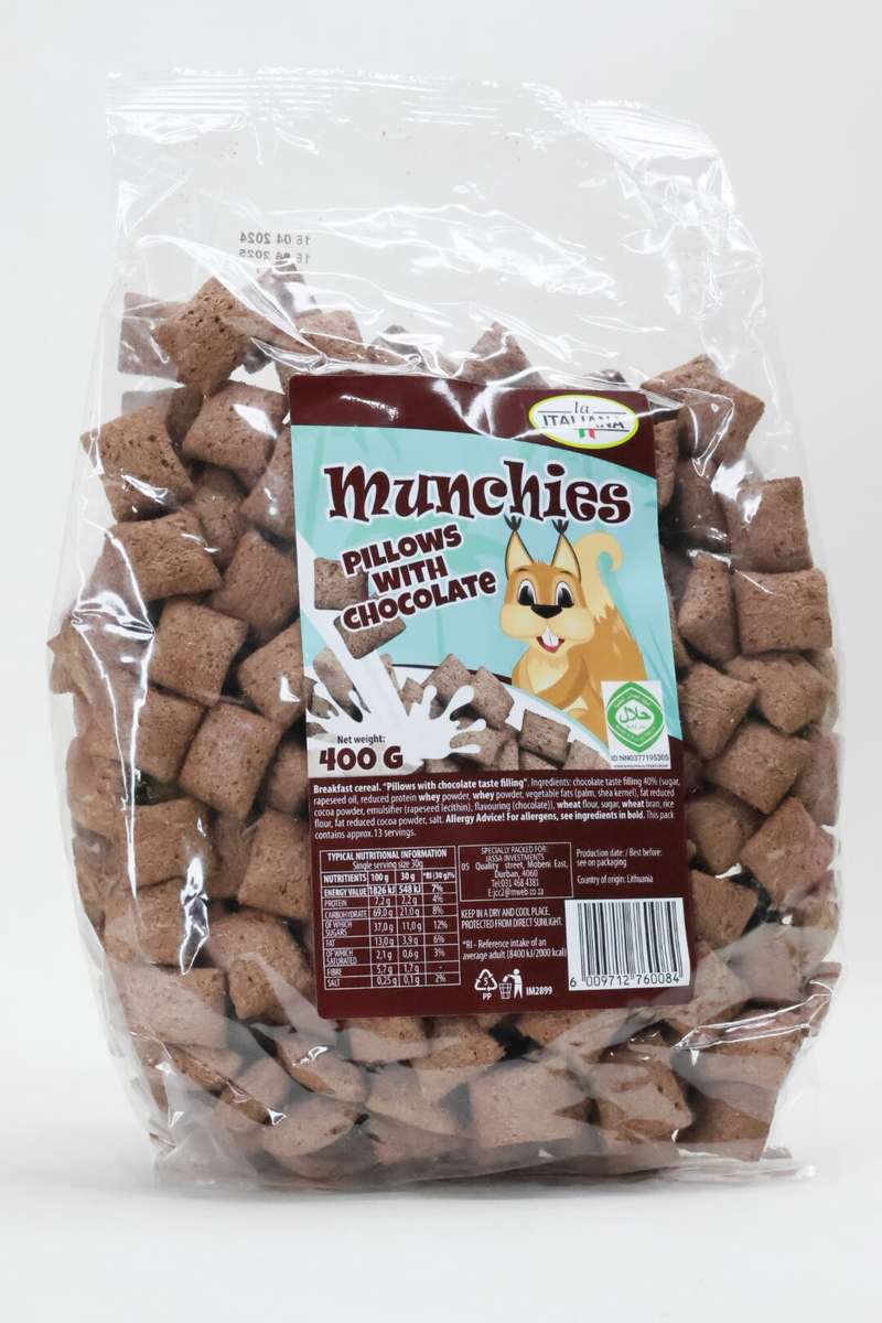 La Italiana Munchies Chocolate Pillows Cereal 400g