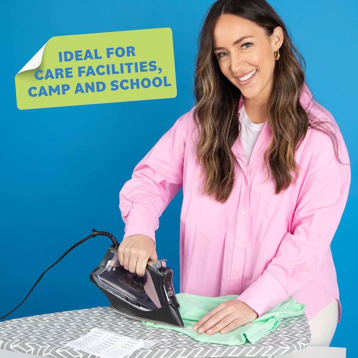 Senza® 3 Textile Markers With 100 Writable Iron-On Name Tags For Clothes