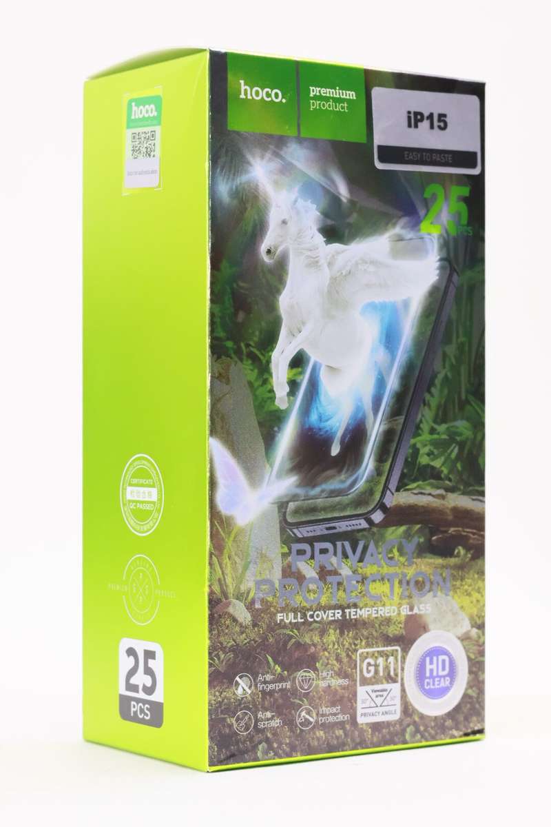 HOCO G11 iPhone 15 Full Cover Privacy Tempered Glass Screen Protector PROMO-2-FOR-1