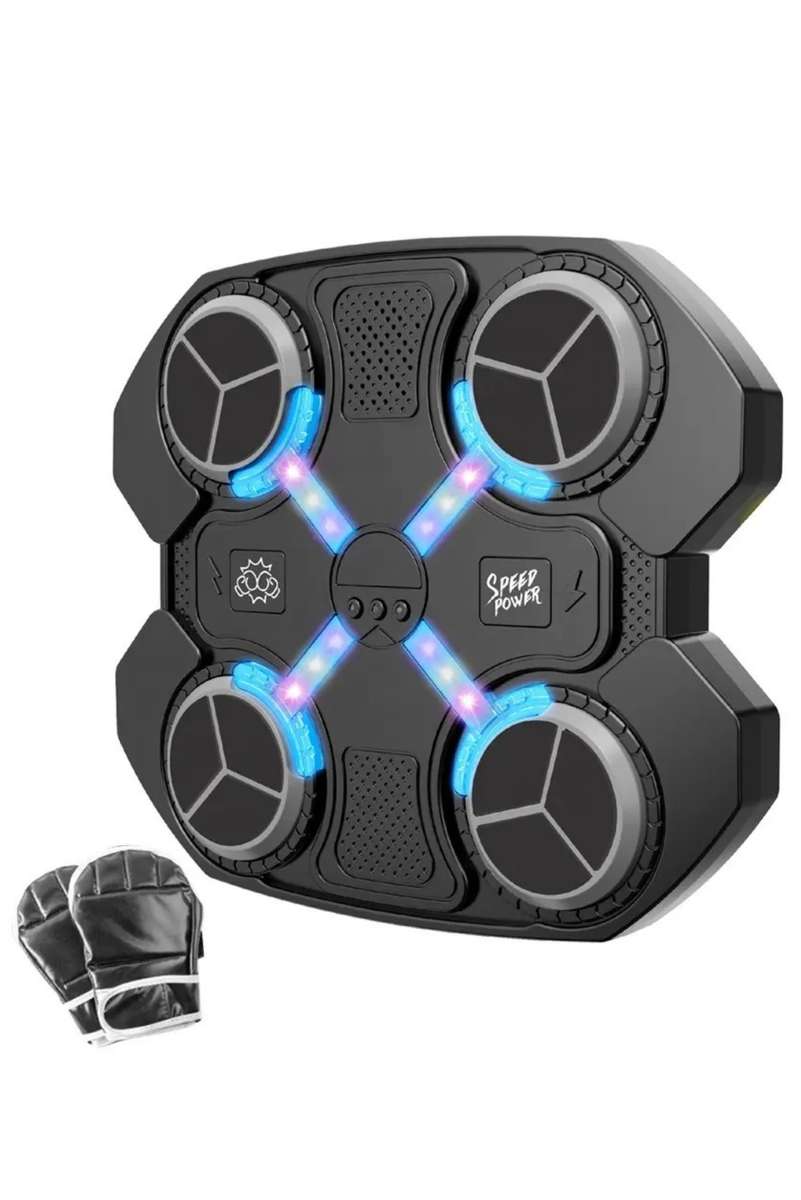 Smart Music Boxing 4 Target Workout Punching Wall Mounted Music Boxing Machine With LED Lights