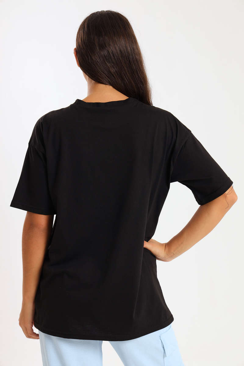 Ladies Printed Slogan Maxi T-shirts