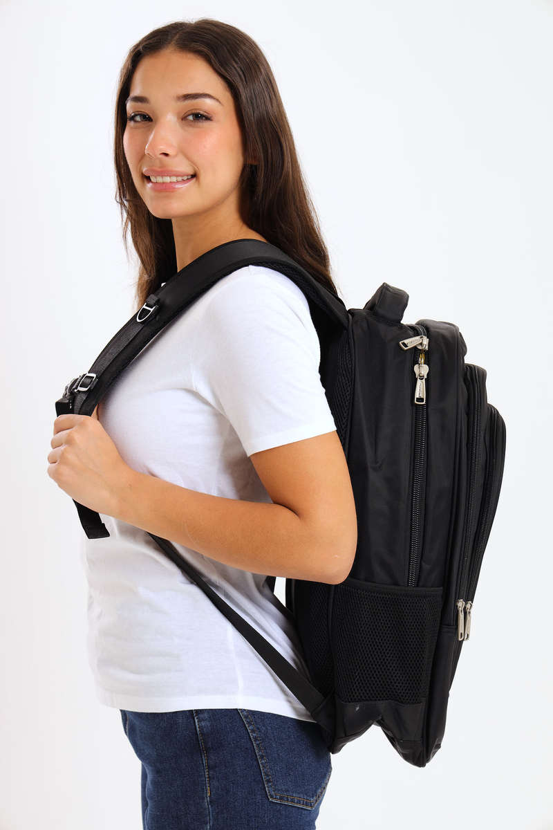 Powerland Laptop Backpack or School Bag with Multiple Compartments Black XL