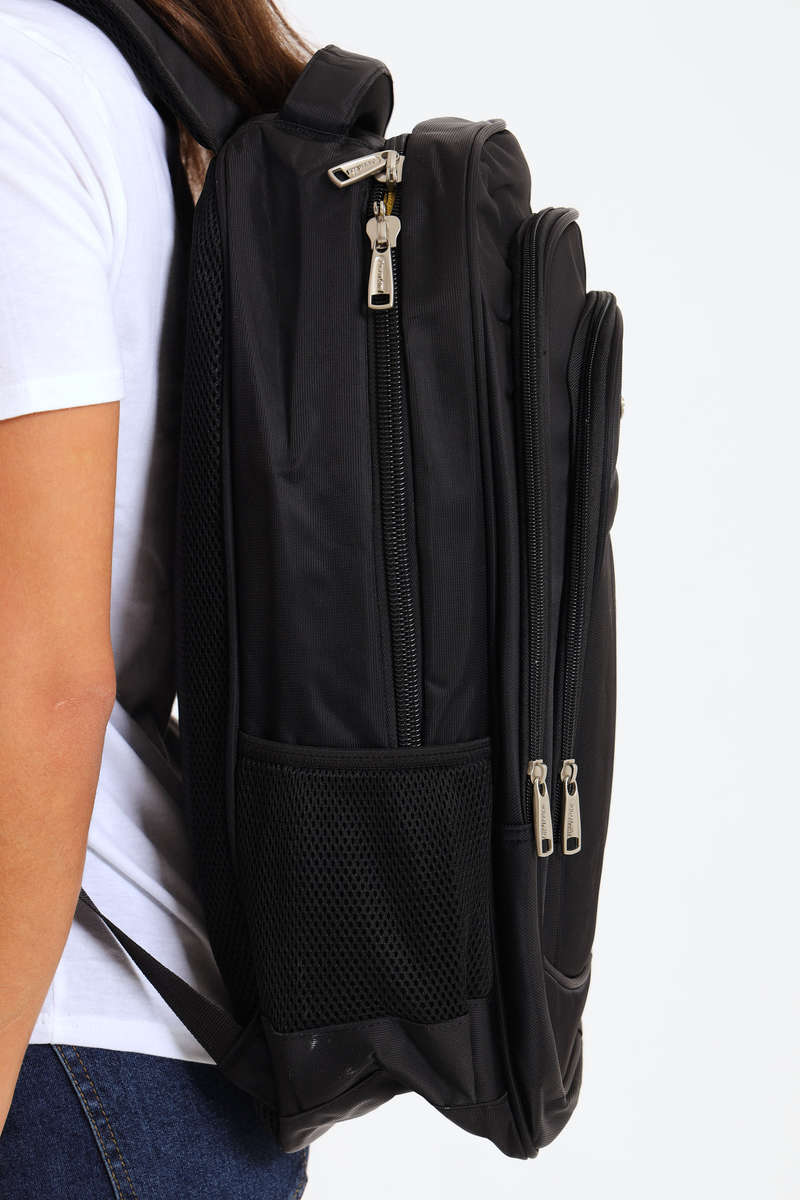 Powerland Laptop Backpack or School Bag with Multiple Compartments Black XL