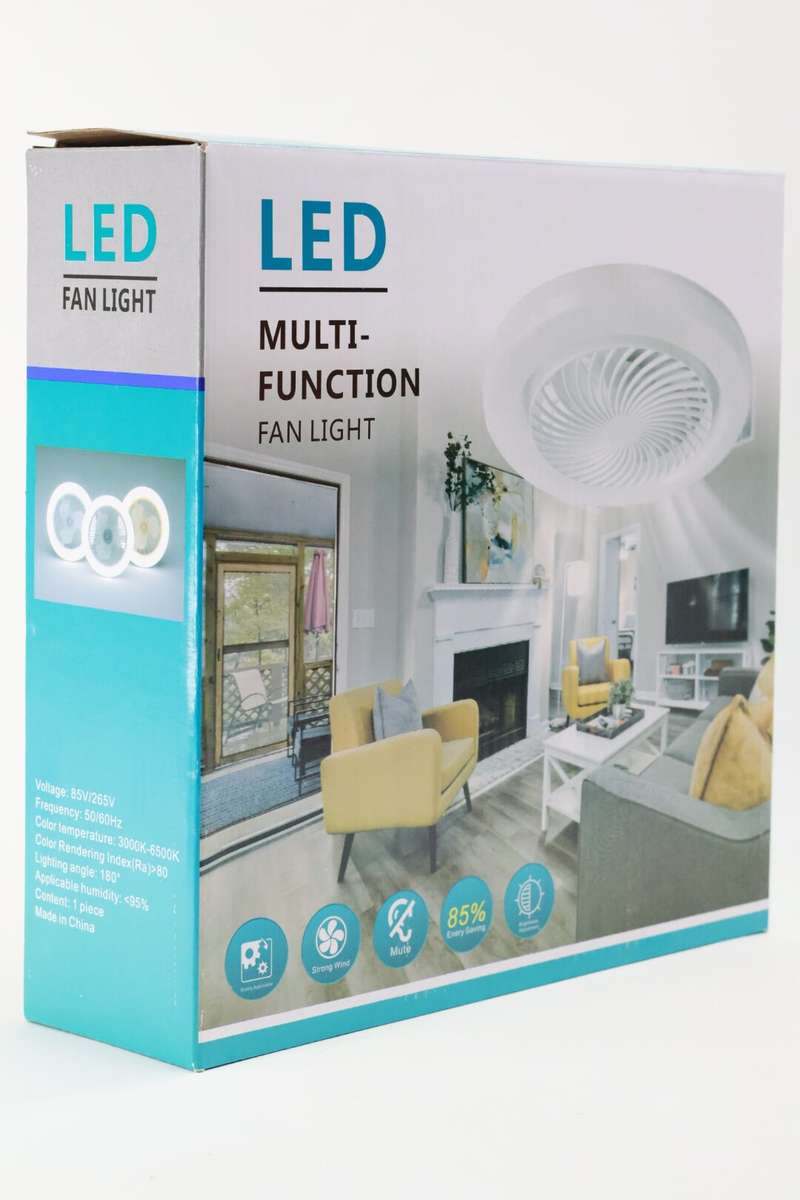 Smart Ceiling Fan With LED Light &amp; Remote Control Pin Type 258mm