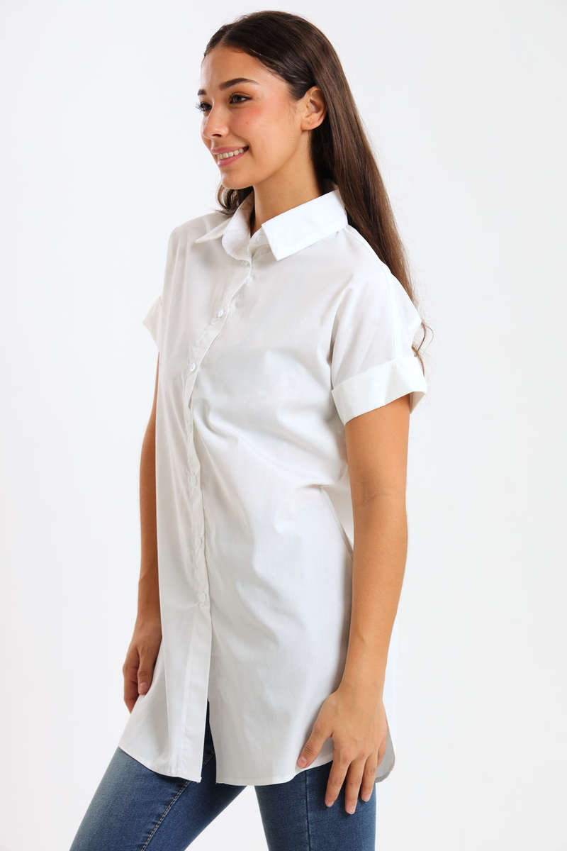 Bonito Ladies Oversized Poplin Short Sleeve Shirt