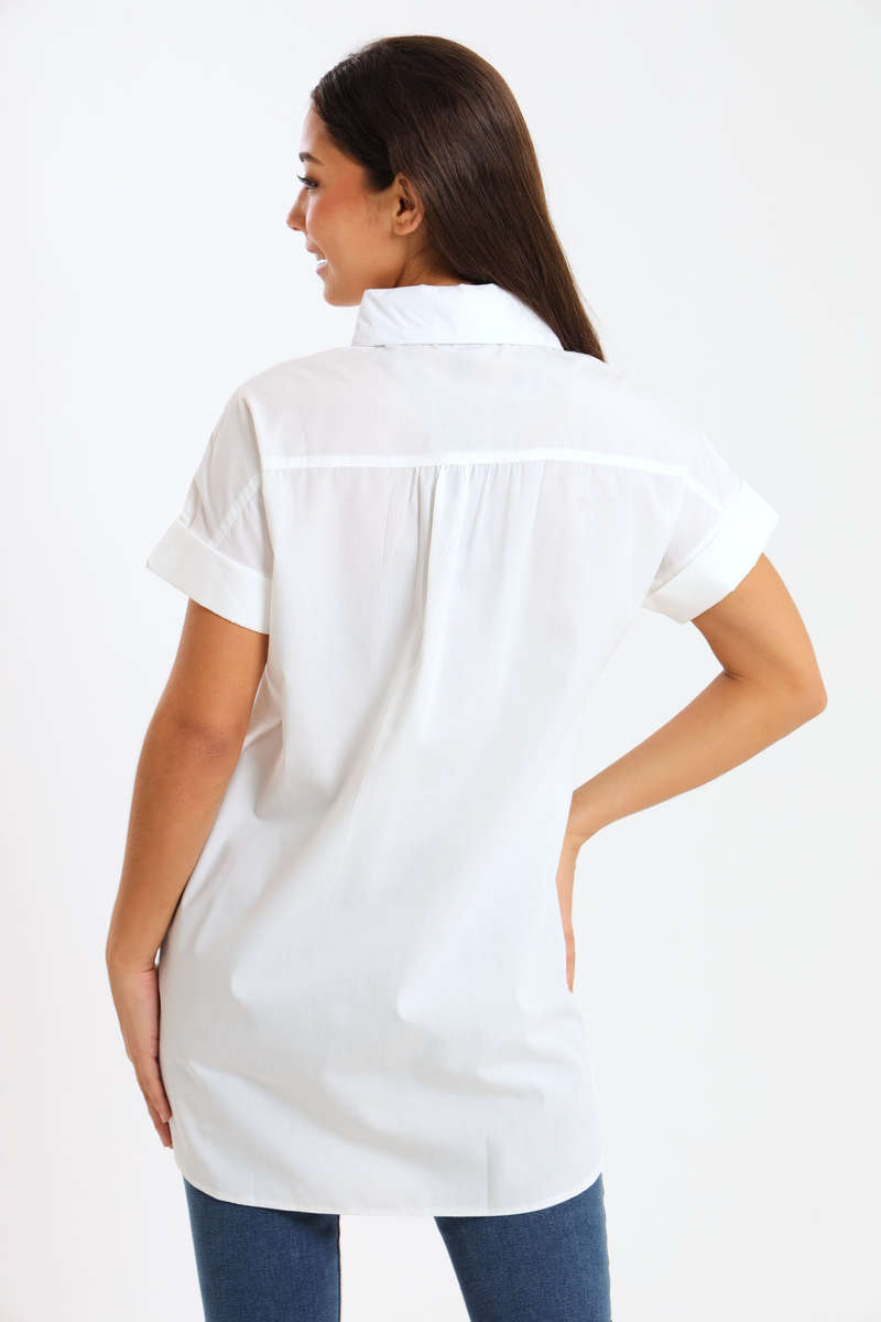 Bonito Ladies Oversized Poplin Short Sleeve Shirt