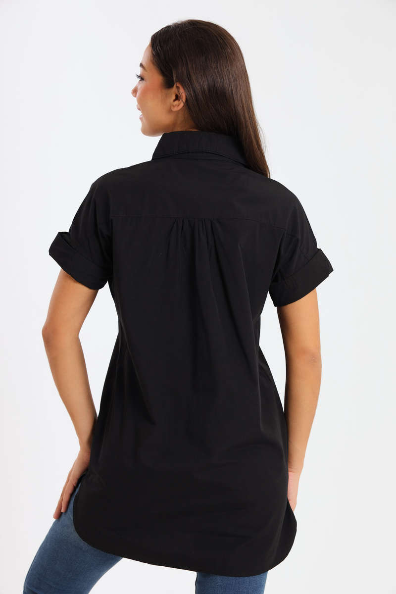 Bonito Ladies Oversized Poplin Short Sleeve Shirt