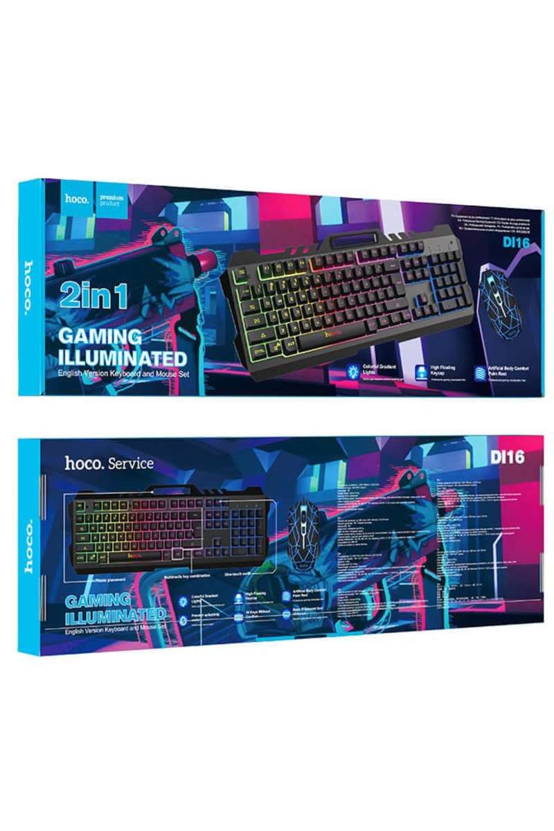 Hoco DI16 Gaming Illuminated Gaming Wired Keyboard &amp; Mouse Combo