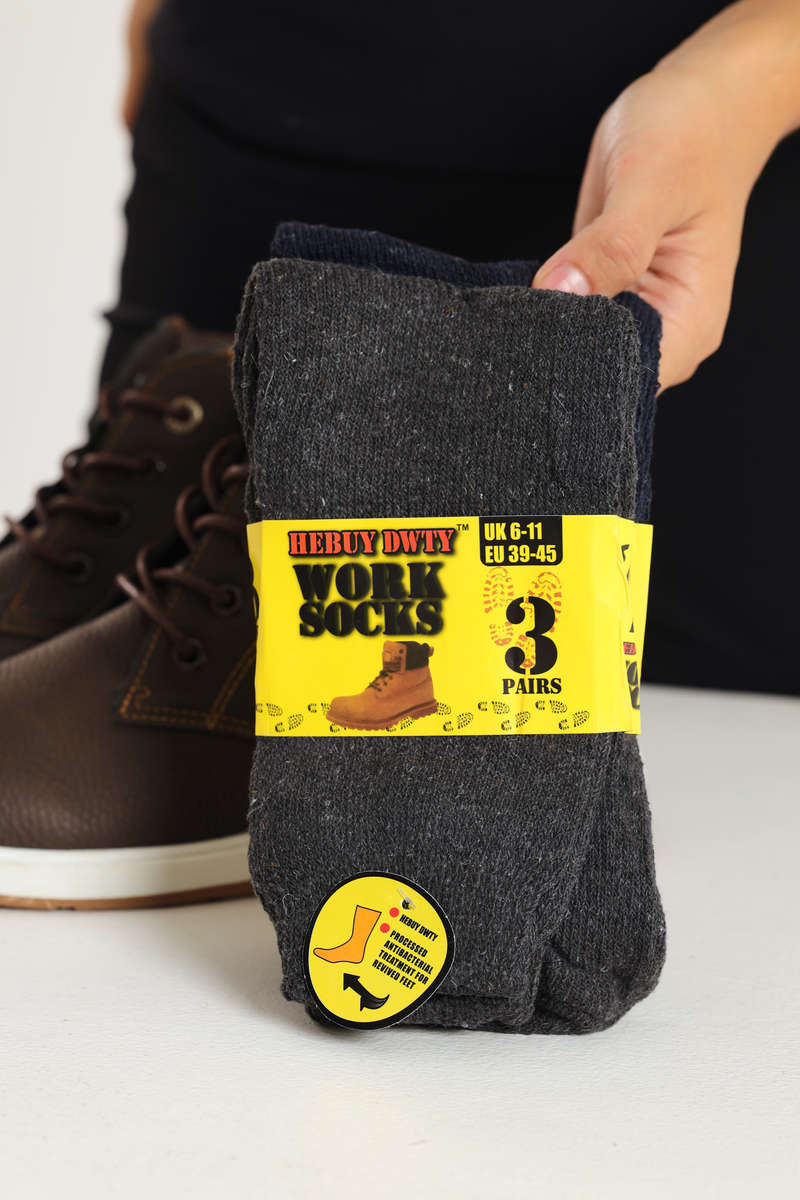 Men's 3 Pairs Extra Thick Heavy Duty Working Boot Socks UK 6 TO 11