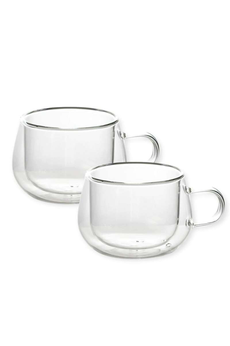 Senza® 2x 250ml Double Wall Coffee Glass with Handle