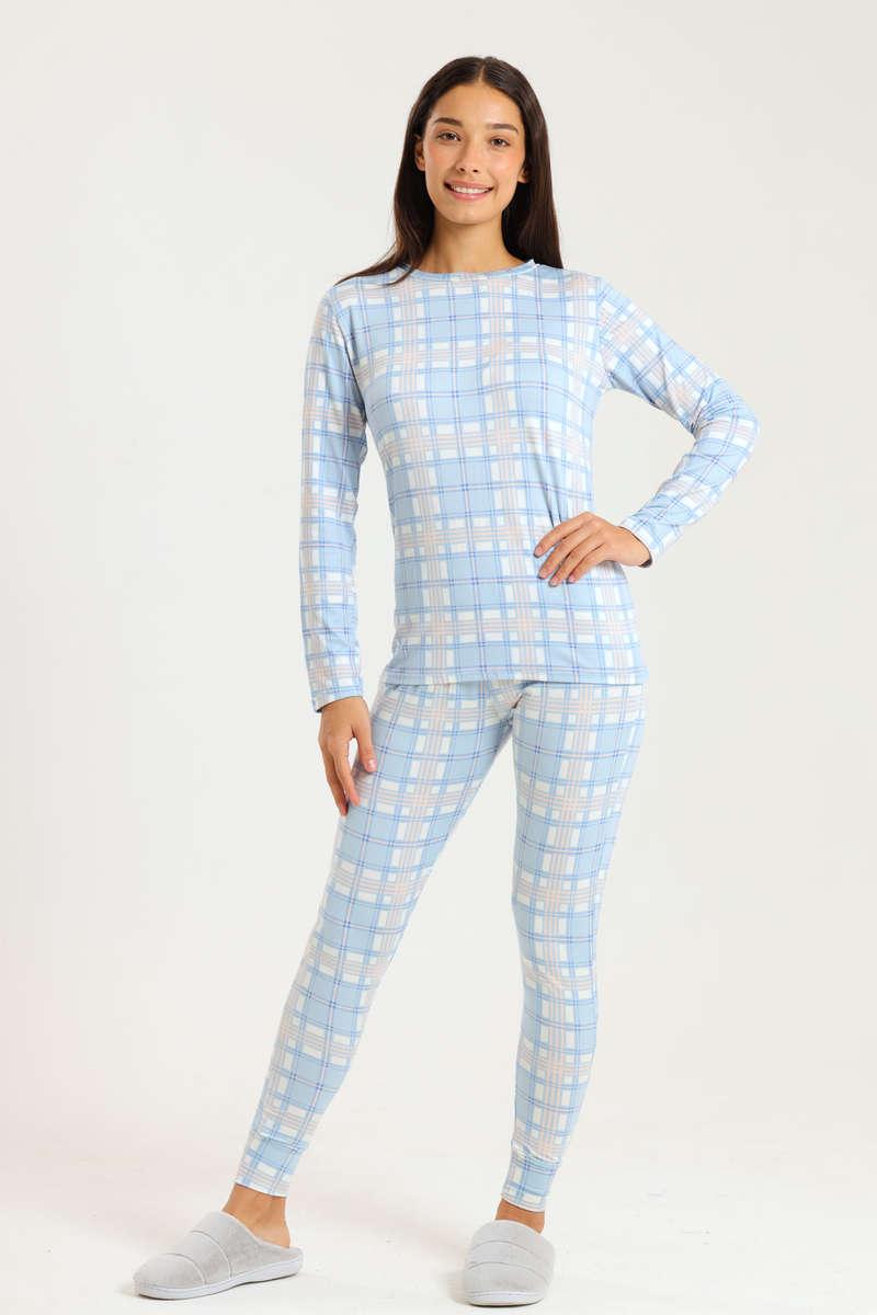 Ladies Printed Comfy Long Sleeve Pyjama Set