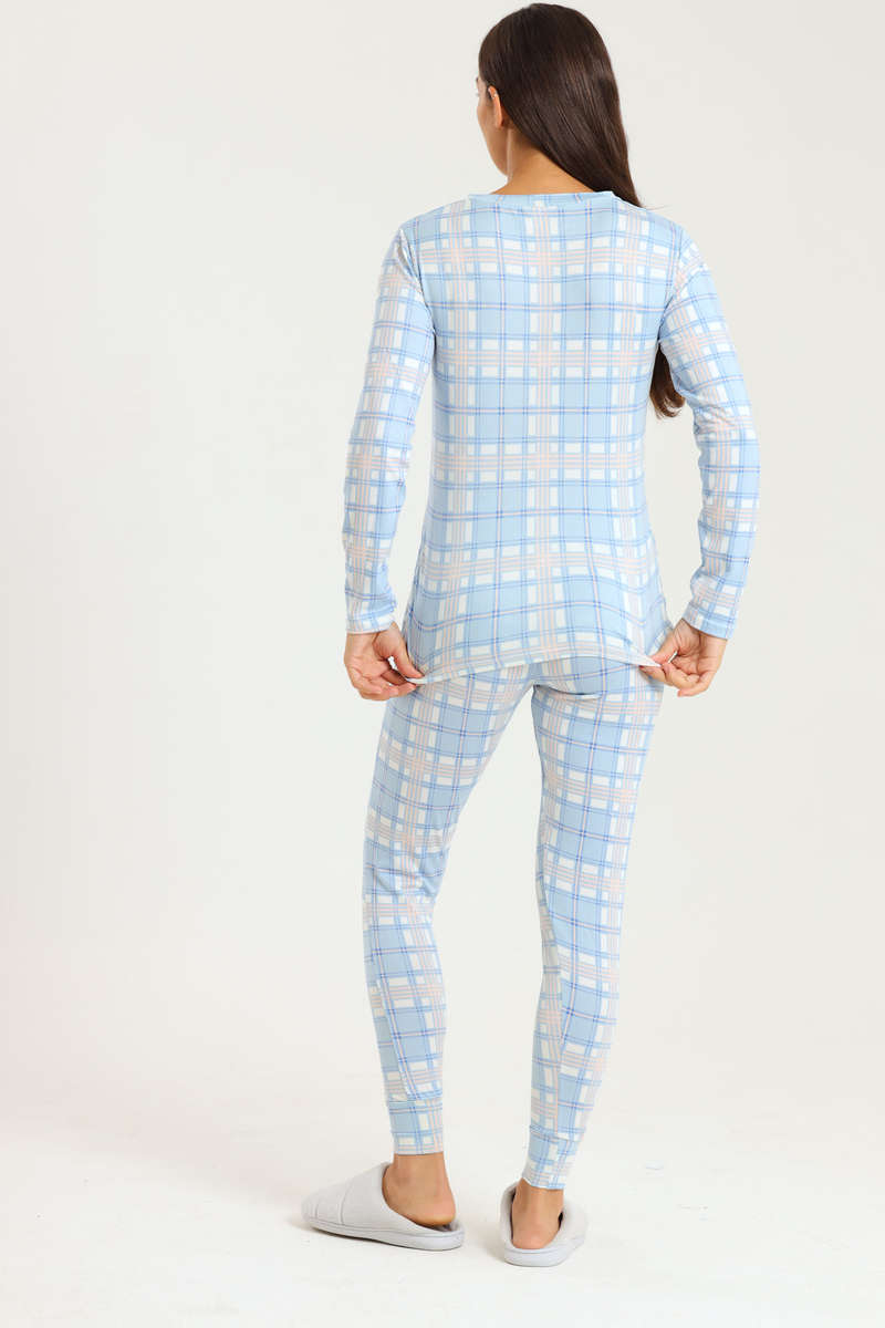 Ladies Printed Comfy Long Sleeve Pyjama Set