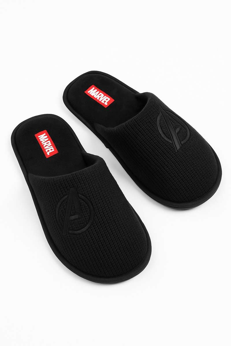 Mens Ribbed Branded Winter Bebroom Slippers