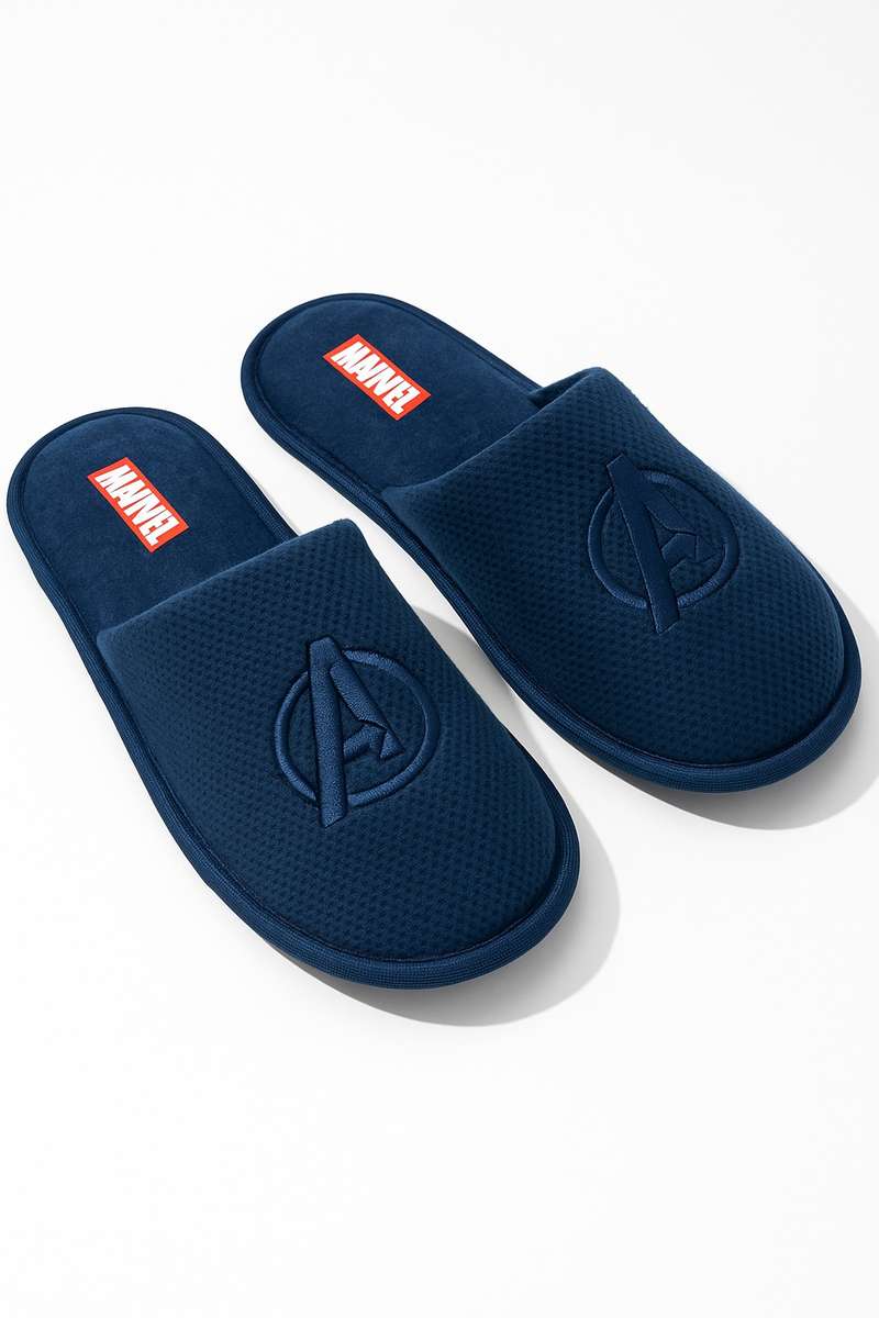 Mens Ribbed Branded Winter Bebroom Slippers