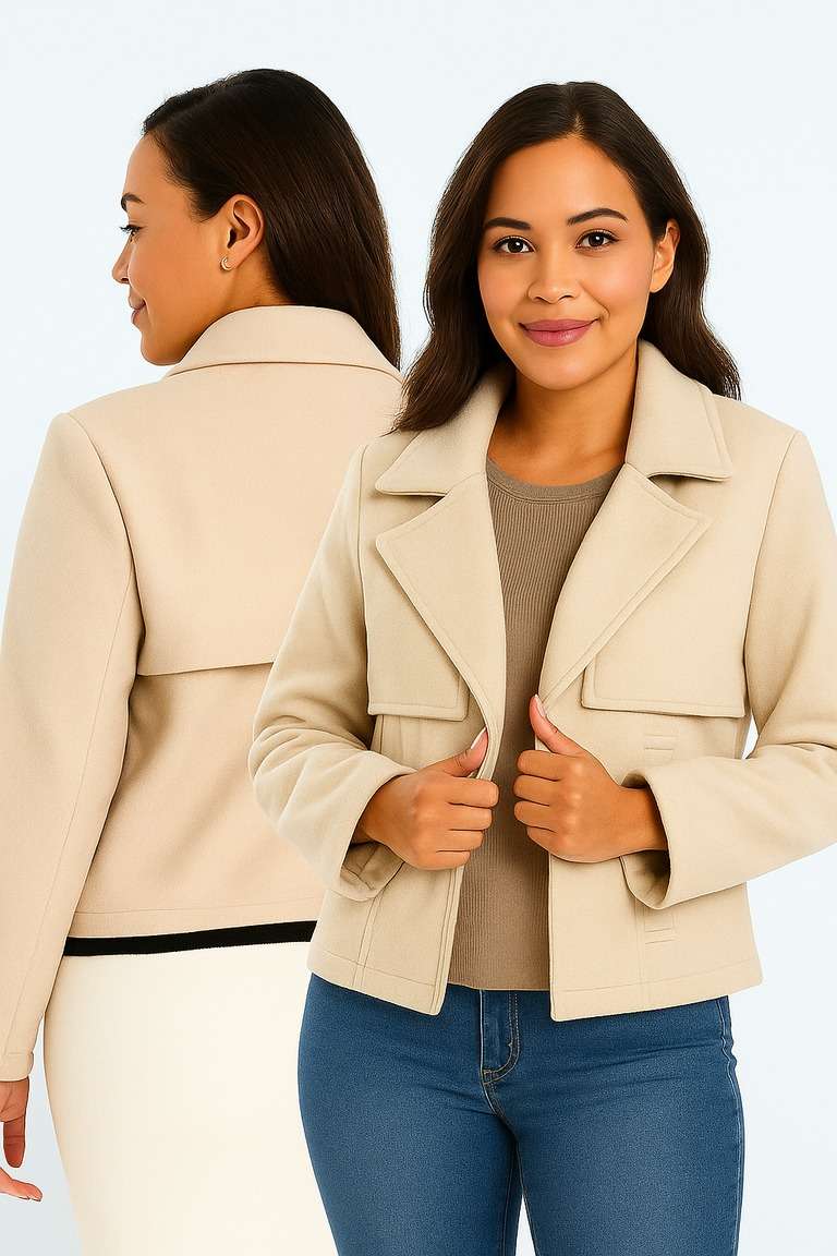 Branded Bunny Melton Trench Winter Jacket