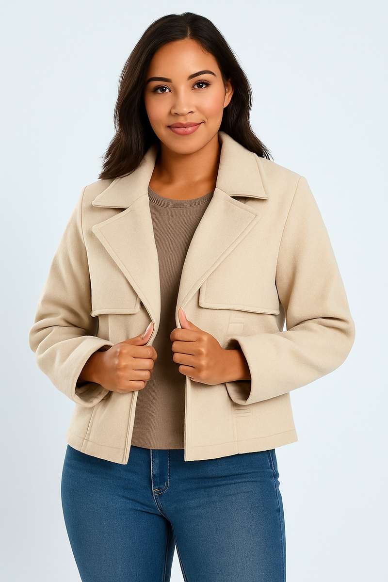 Branded Bunny Melton Trench Winter Jacket