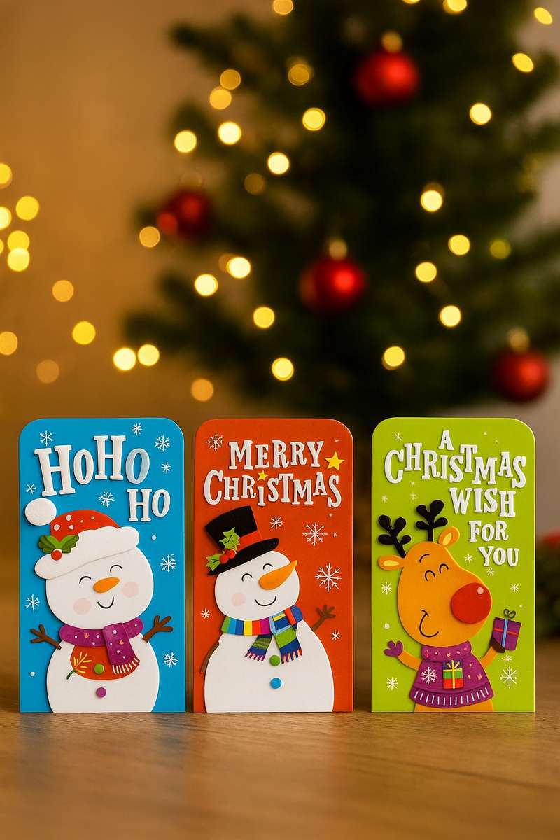 Senza® 3 Piece Christmas 3D Money Gift Pocket with Envelopes