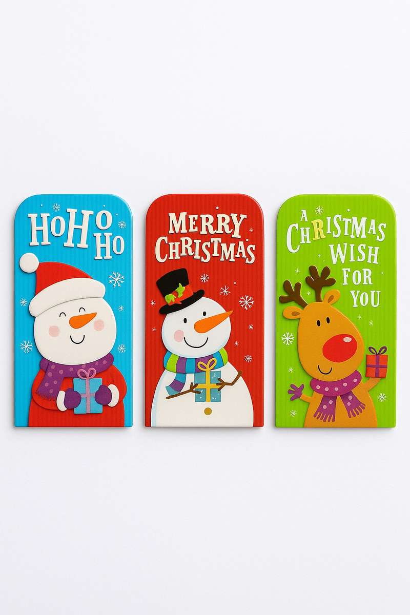 Senza® 3 Piece Christmas 3D Money Gift Pocket with Envelopes