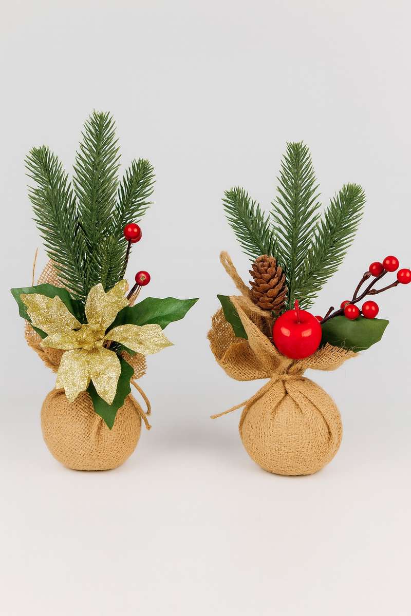 Senza® Christmas Table Decor Mini Tree & Pine 25cm