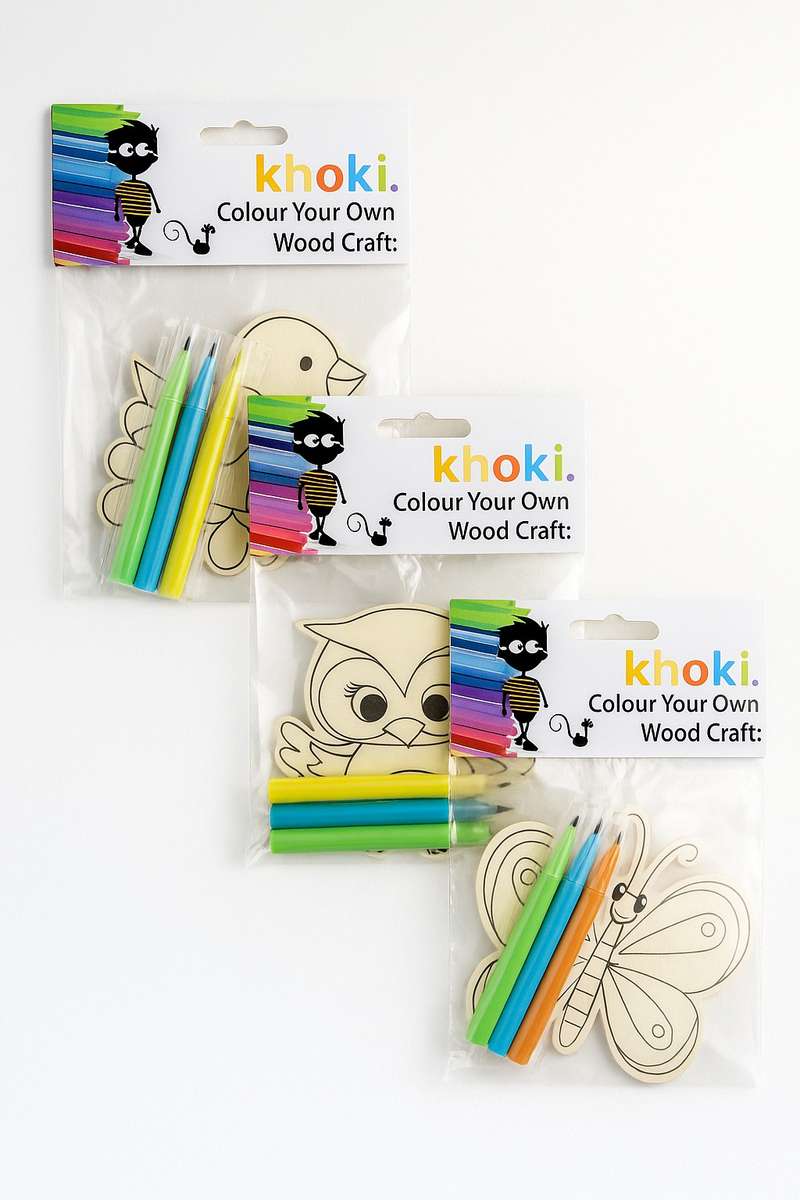 Khoki Colour Your Own Wood Craft Set