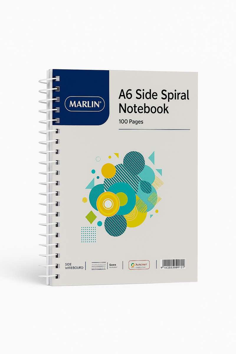 Marlin A6 Spiral Notebook 100 Page