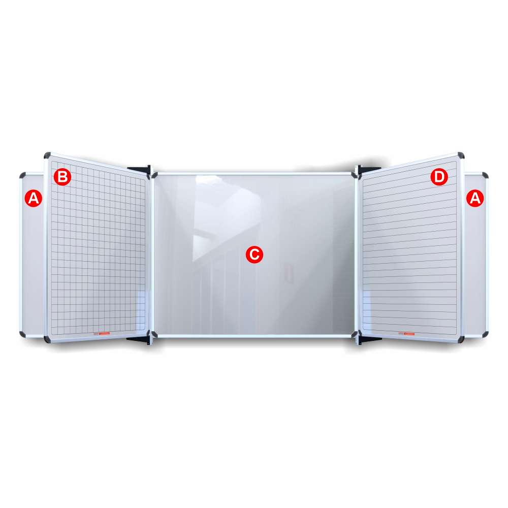 Educational Board Magnetic Whiteboard (2420*1220 - Centre Panel - Option C)
