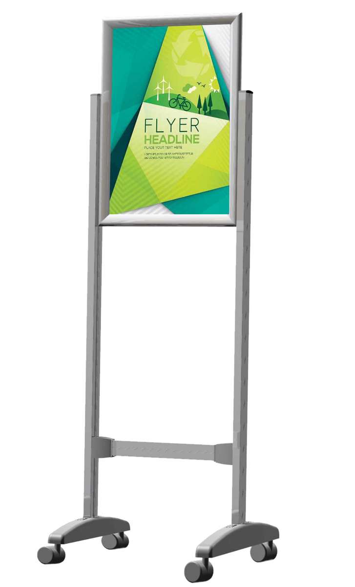 Poster Frame Stand (A1 - Double Sided - Castors)