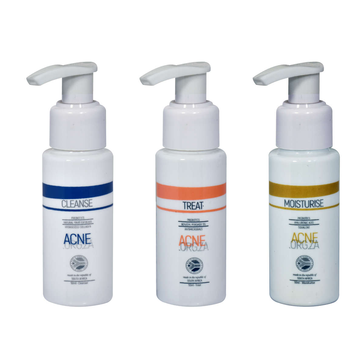 Acne.org.za Protocol - 3 step Kit - Cleanse, Treat and Moisturise