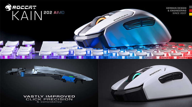 Roccat Kain 202 AIMO White Wireless Optical 16000 dpi