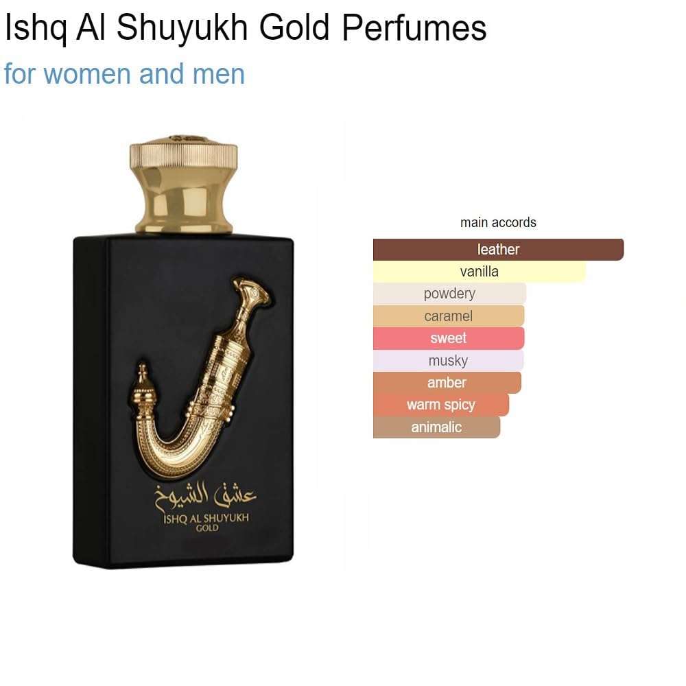 Ishq Al Shuyukh Gold With 3ml Free Perfume Spray - Unisex - EDP 100ml