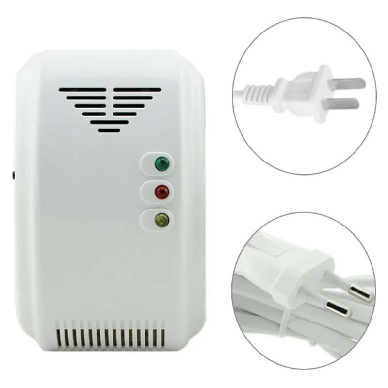 2pc 220v Lpg Propane Butane Combustible Gas Leak Alarm Detector Sensor