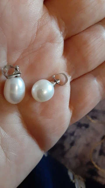 100% Natural Freshwater Pearl Pendant  - Rice Shape Necklace