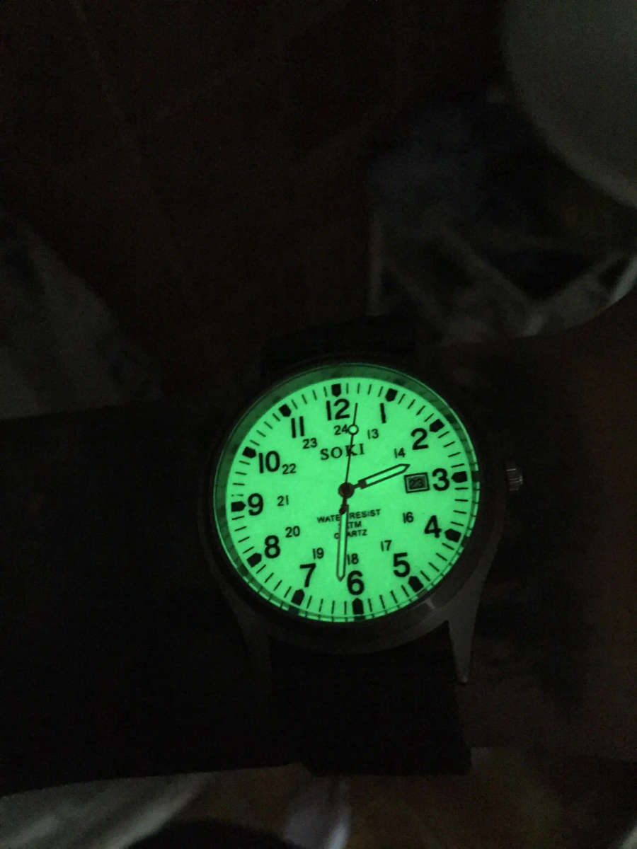 SOKI - Luminous Nylon Band Military Watch - Green Colour