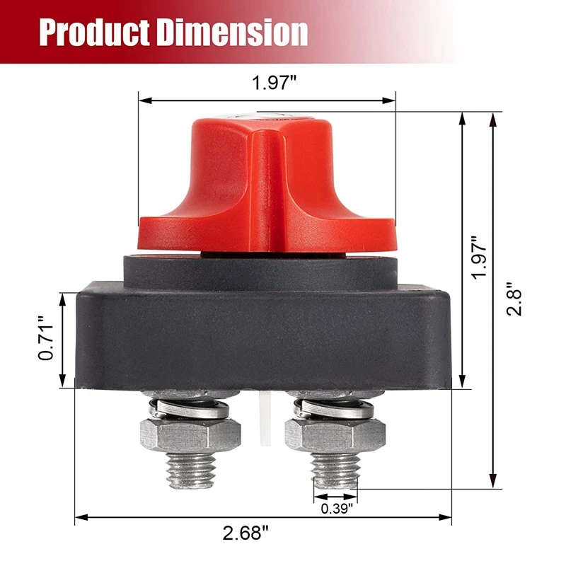 Battery Disconnect Switch 12V-48V Master Isolator Cut Off (On/Off) for Marine Boat Car Truck