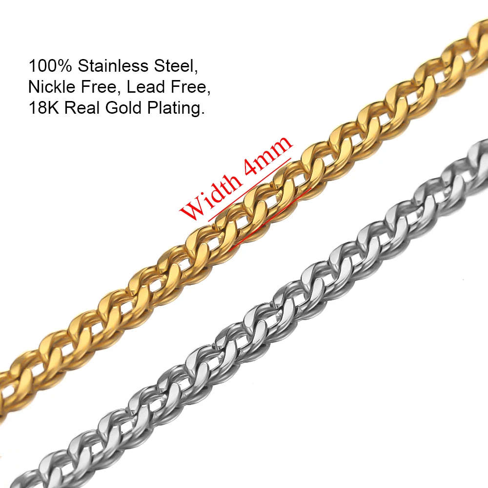 Stainless Chain Anklet 4mm Width- DO NOT FADE