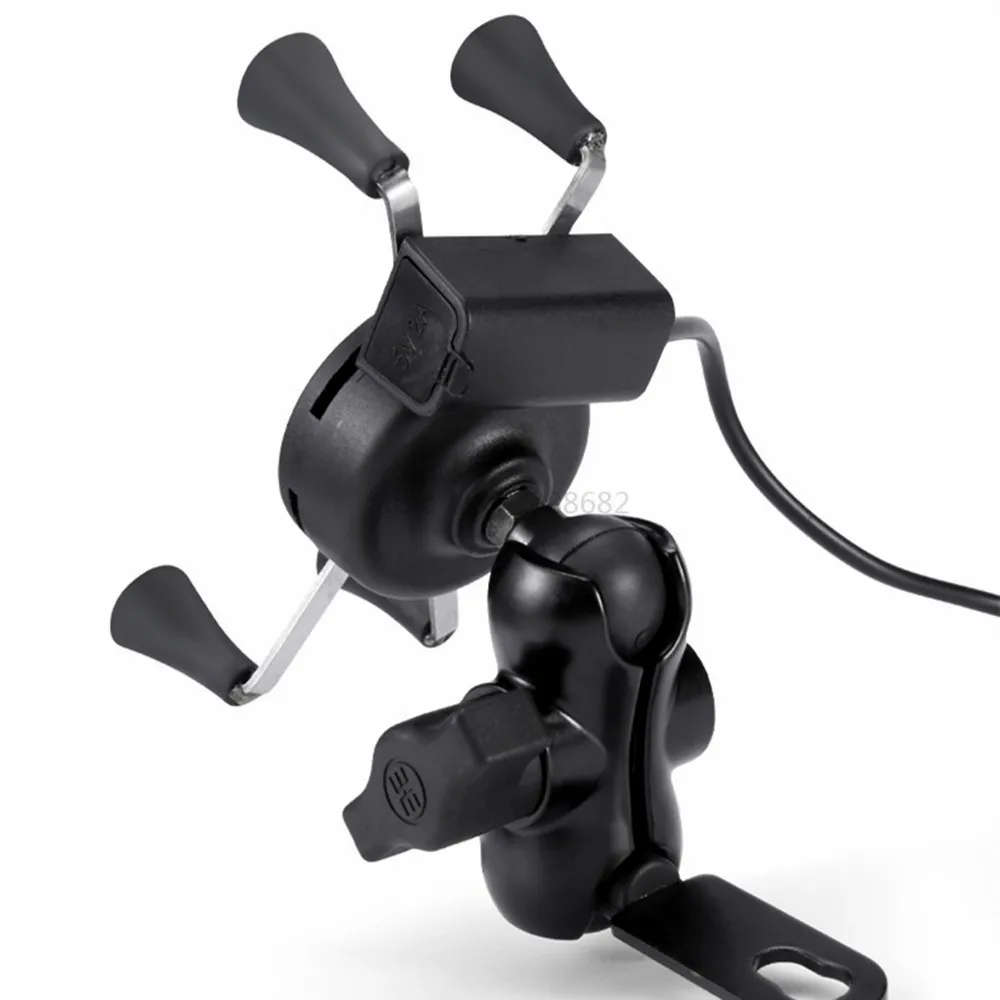 Jadkinsta Charging Function Outdoor Motorcycle Phone Holder Stand Mount Bracket for Gopro Cellphon