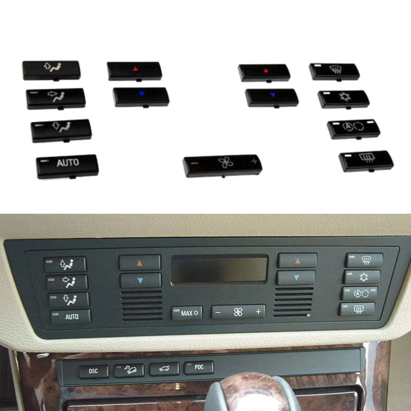 Car Air Conditioner a / C Control Panel Switch Button Key Cover for BMW E39 E53 525I 530I 540I
