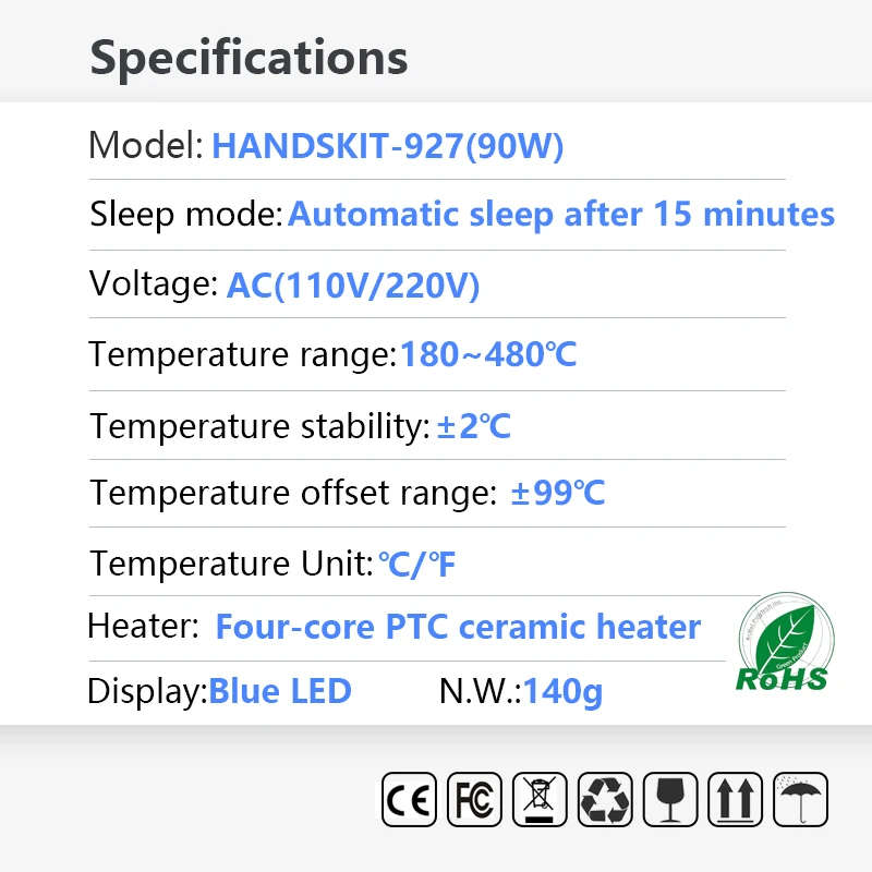 110V/220V 90W LED Digital Soldering Iron Adjustable Temperature With 5 Soldering Tips Weld