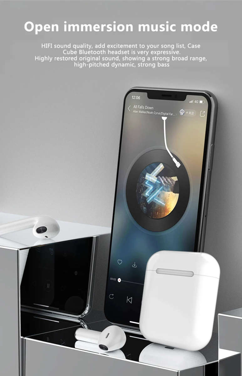 InPods 12 Wireless Headphons Wireless Bluetooth Earphones with mic Sport earbuds for All Smart Phone