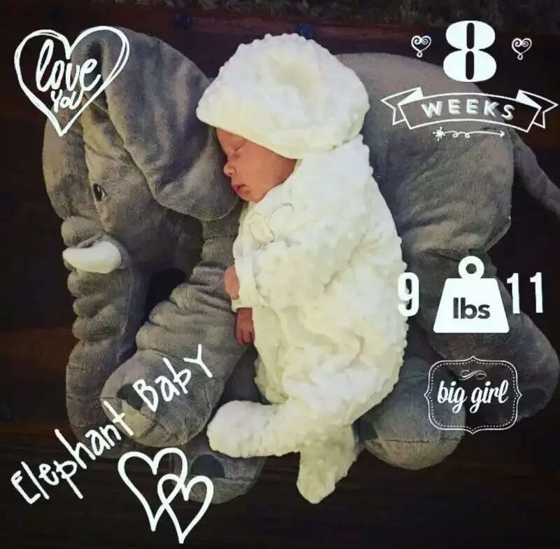 Baby Elephant Pillow (Grey)