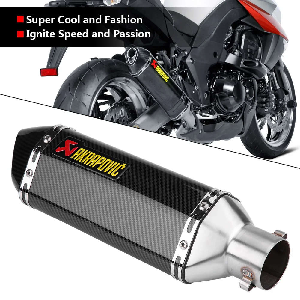 Akrapovic 470mm Universal Carbon Fiber Color Motorcycle Scooter Modified Muffler