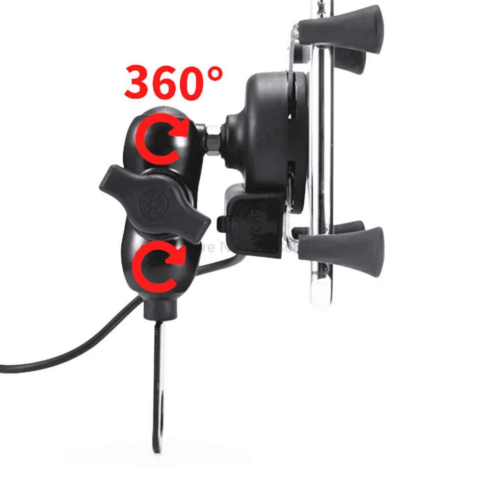 Jadkinsta Charging Function Outdoor Motorcycle Phone Holder Stand Mount Bracket for Gopro Cellphon