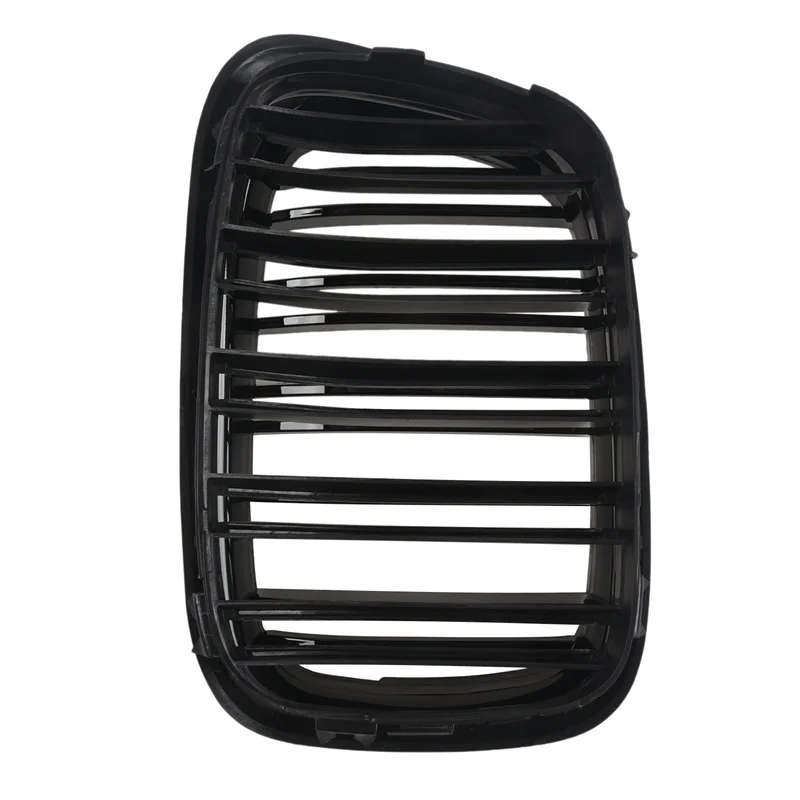 Glossy Black Front Hood Kidney Grille Grill ABS Dual Line Compatible for BMW E39 5-Series 525 528