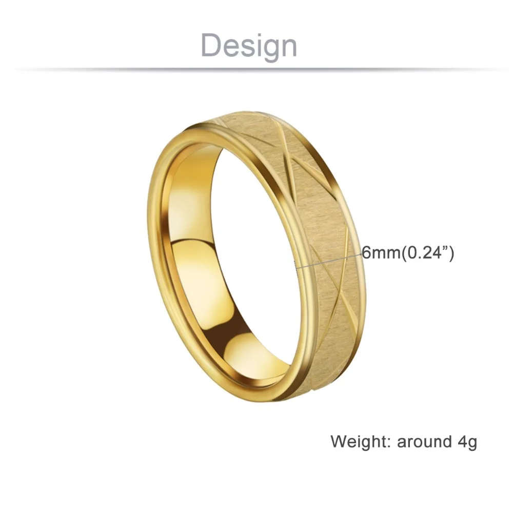 Retail Price R950 - Genuine 6mm Stainless Steel Rings for Men Gold Ring Size 9