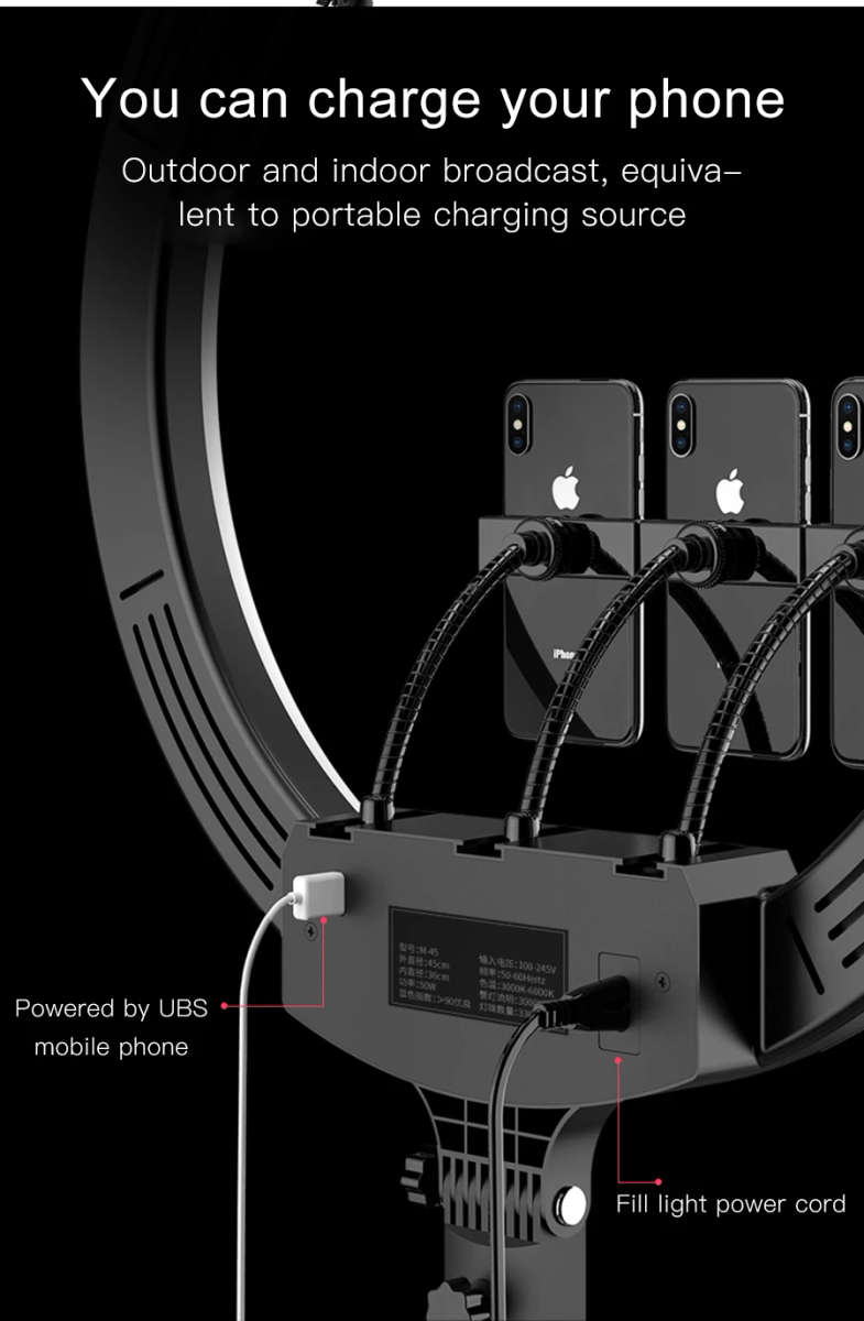 18 inch Selfie Ring Light Video Studio Photography Lighting LED