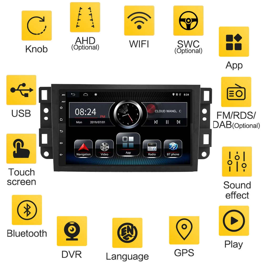 Android 8.1 2Din Car Radio For Chevrolet Lova Captiva Gentra Aveo Epica GPS Navigation 2G AM