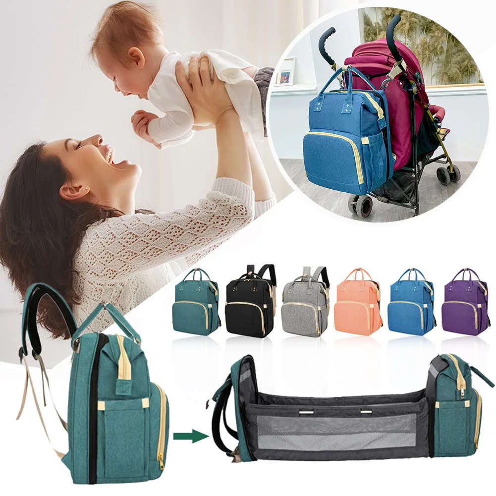 Lequeen Diaper Bag For Mom And Baby Backpack Multifunctional Baby Bed Bags Maternity Nursing Handbag