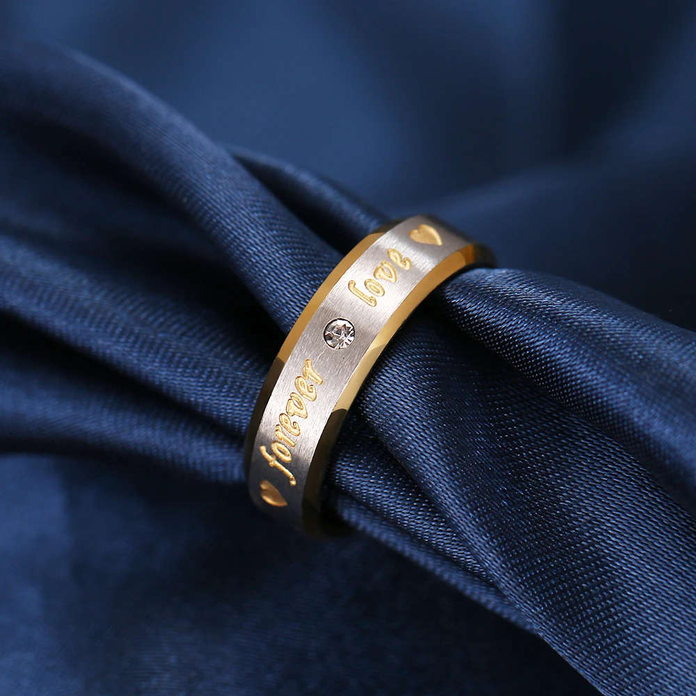 Retail Price R 850 Genuine Stainless Steel Wedding Engagement Ring Gold Color Size 9