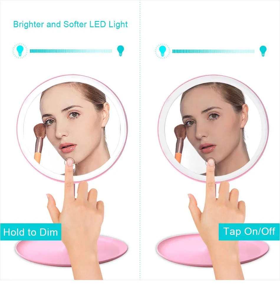 LED Makeup Mirror Storage Tray