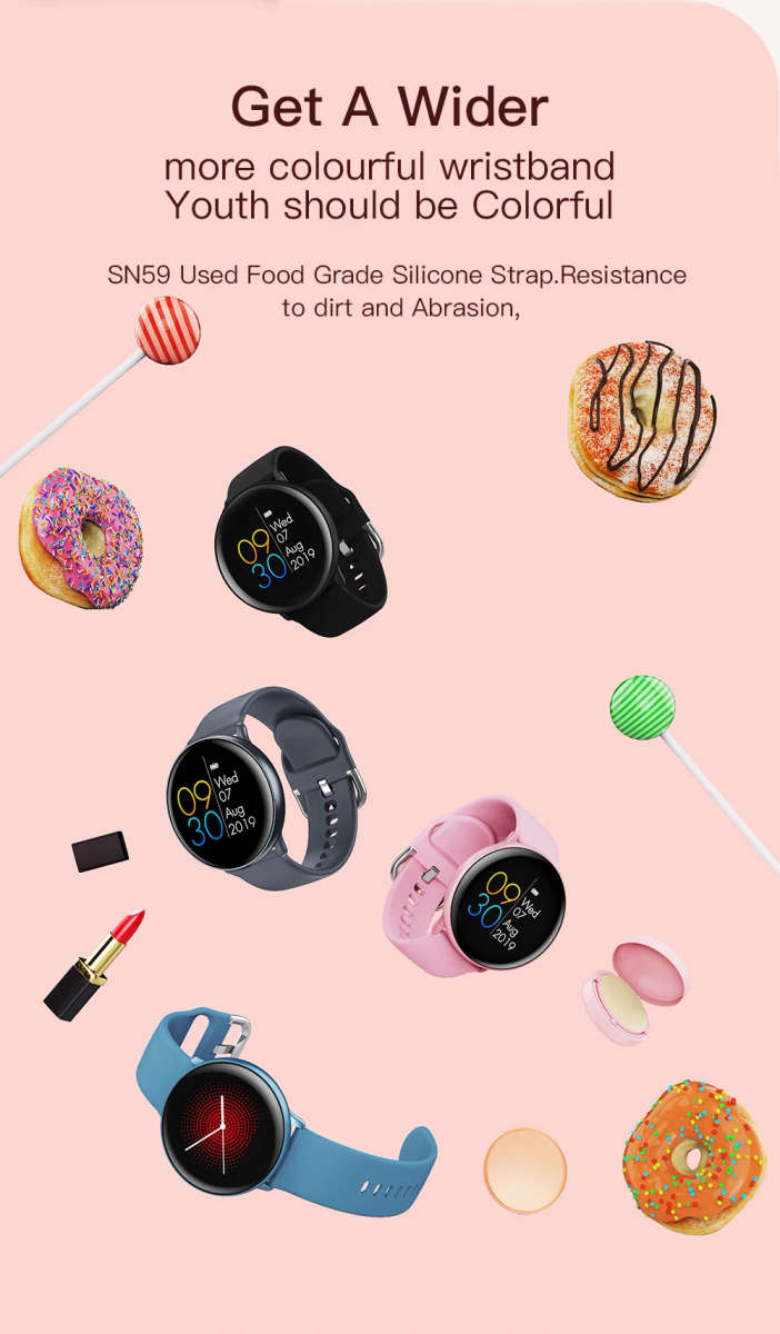 SN59 Smart Watch| IP68 Waterproof Fitness Activity Tracker Heart Rate Monitor Bluetooth Brim Sport